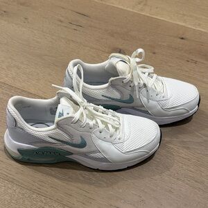 Nike White and Teal Air Max Sneakers